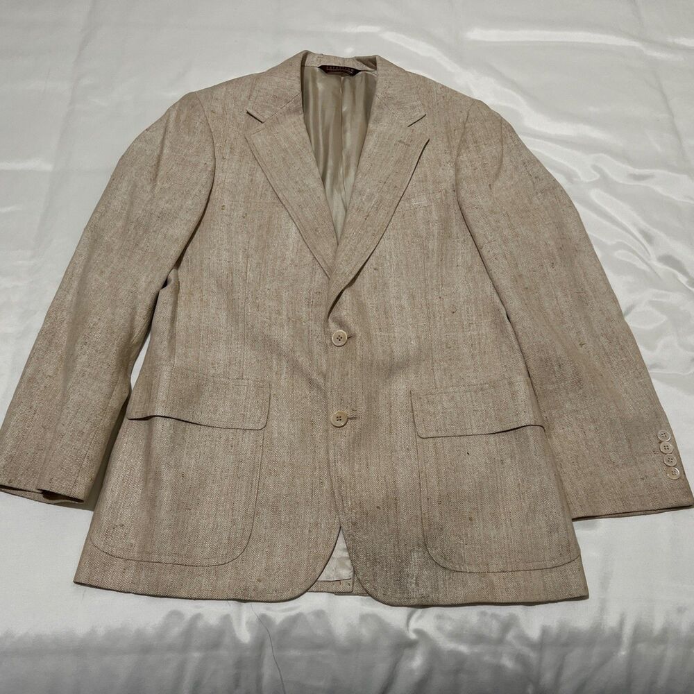 Pure Raw Silk Blazer Sports Coat Men 40 NORDSTROM Natural Beige Old Money Luxury